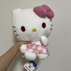 ハローキティ LLぬいぐるみ ピンクチェックVer.のサムネイル
