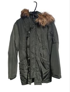 オリーブグリーン ミリタリージャケット ファー付き