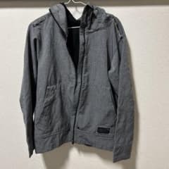 グレー フード付き ジップアップパーカーのサムネイル