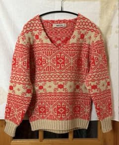 KAPITAL 幾何学模様 Vネックニットセーター サイズ3 - メルカリ