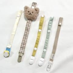 おしゃぶりホルダー ストラップ 5点セット 記名なしのサムネイル