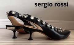 sergio rossi スタッズ付きパンプス ブラック ビジュー 36 - メルカリ