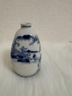 アンティーク】染付 山水図 徳利 花瓶 陶磁器 古美術 インテリア