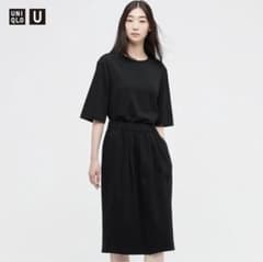 Uniqlo U ミディスカート XSサイズ ブラックのサムネイル