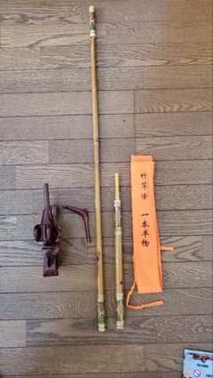短竿用竹製竿掛け+カリン弓万力セット - メルカリ