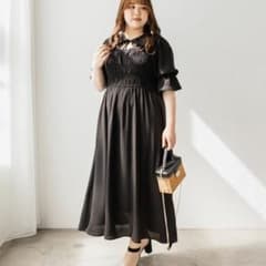clette クレット オリジナル つけ襟シャーリング ワンピース  4Lのサムネイル