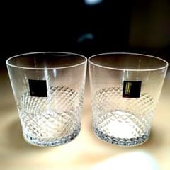 新品HOYAダイヤモンドクリスタルカットミニロックグラスペア江戸切子
