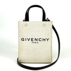 美品】ジバンシー ハンドバッグ 2way Gトート キャンバス レザー 白 黒 