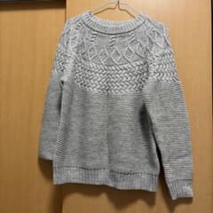 グレー ケーブルニット セーター 長袖のサムネイル