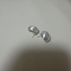 Matte silver dome-shaped stud earrings