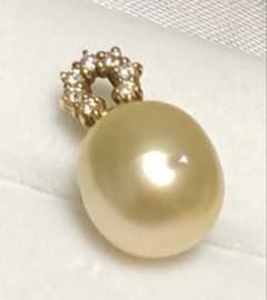 天然バールシャンパンゴールドダイヤ18金ペンダント - メルカリ