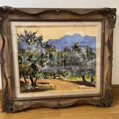 藤原薫 島のオリーブ 額縁込 - メルカリ