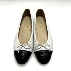 CHANEL シャネル バイカラーバレエシューズ 39 ブラック/ホワイト