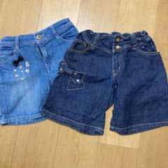 ④デニムハーフパンツ　2点セット　Barbieバービー　メゾピアノのサムネイル