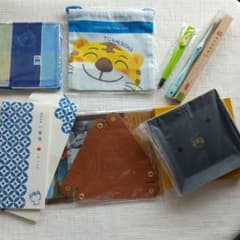 近畿産業信用組合とらきちノベルティ７点◆ハンカチ一筆箋封筒トレー小皿歯みがき巾着のサムネイル