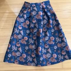 花柄 ジャガード フレアスカート ロング丈のサムネイル