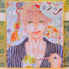 や*ぎ様 オリジナル手描きアナログイラスト原画色紙　「夏祭り」のサムネイル