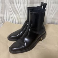 ZARA ブラックレザー サイドゴアブーツ EUR 37のサムネイル