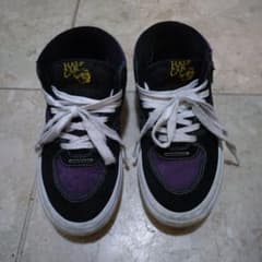 Vans スケボーシューズ 22.5cm スケートボード 紫 黒 ハーフキャブ 