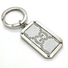 美品】GUCCI グッチシマ レザー/メタル キーリング キーホルダー GG柄
