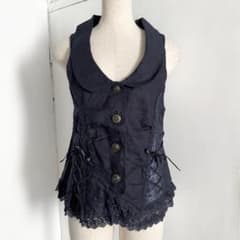 axes femme 裾レースW編み上げベスト　生成り　Y2K 森ガール　姫系 axes femme 2024 summer collection – axes femme from JAPAN