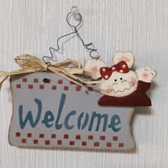 ハンドメイド 木製Welcomeプレート ドールモチーフのサムネイル