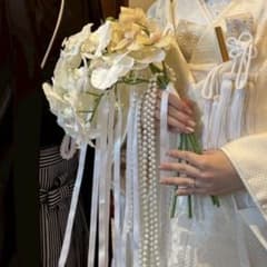 胡蝶蘭アーティフィシャルフラワーブーケ・ブートニア（パール・リボン付き）のサムネイル