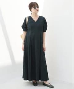 IENA イエナ B. サッカーVネックワンピース 黒 新品 みーさんのサムネイル