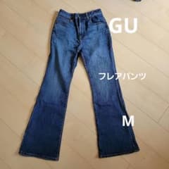 GU　フレアパンツ　デニム　ハイウエストのサムネイル