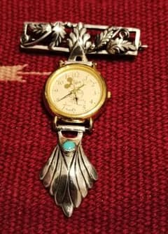 Rare Indian jewelry turquoise watch brooch type