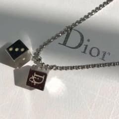 美品】Dior ディオール サイコロネックレス ダイスモチーフ シルバー 