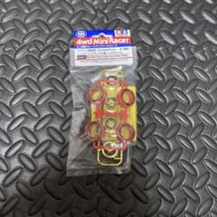 ミニ四駆】レッドスリックタイヤ&金メッキホイール/赤/金