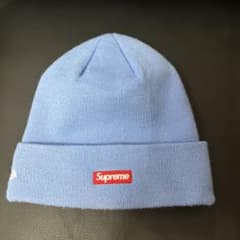 数回着用のみ美品！supreme ビーニー small boxロゴ　ブルーのサムネイル