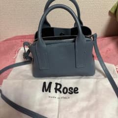 M Rose グレー レザー ショルダーバッグ - メルカリ