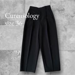 美品】Curensology センタープレスパンツ 36 ブラック - メルカリ