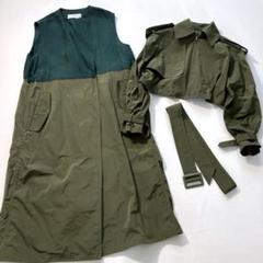 美品】TOGA PULLA 3way トレンチコート ロングワンピース カーキ