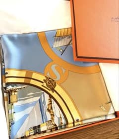 室内着用のみ　美品　エルメス カレ 90 セーリングボート スカーフ 船 ヨット 室内着用のみ 美品 エルメス カレ 90 セーリングボート スカーフ 船