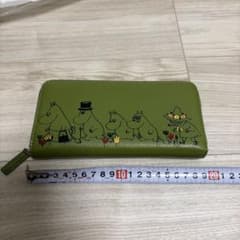 新品タグ付】ムーミン 牛革ラウンド財布 長財布 グリーン 本革 - メルカリ