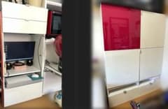 引き取り限定！IKEA シェルフPCデスク＋キャビネット4個＋TV台 - メルカリ