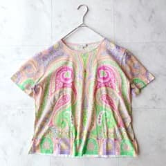 美品 ETRO 半袖カットソー 大きいサイズ ペイズリー柄 総柄 コットン
