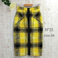 ☆美品☆ N°21 ヌメロヴェントゥーノ ツイード ジップ スカート 人気