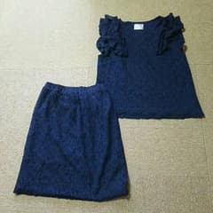 tocco ネイビーレースフリルセットアップのサムネイル