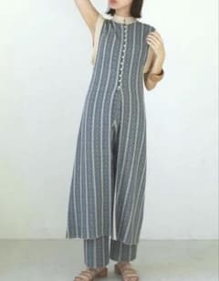 TODAYFUL ストライプ柄 ニットロングワンピース ノースリーブのサムネイル