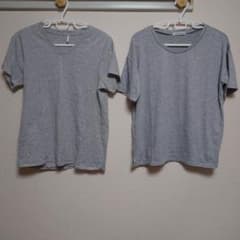 レディース Tシャツ グレー 2枚セット Lサイズとフリーサイズ