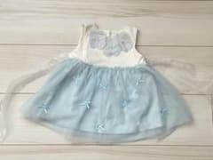 motherways baby☆ベビードレス 水色 白☆69〜90cmのサムネイル