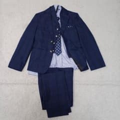 WF ワンダーファクトリー スリーピース スーツ 銀ボタン 卒服 完品150