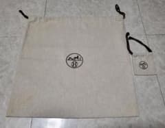 【中古】エルメス 保存袋 巾着44×44.5cm ピコタンロック MM 大小2ヶのサムネイル
