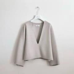 ebure スーパー120's ダブルビーバー キーネックブラウス 36 美