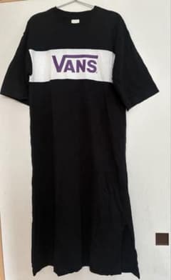 【美品】VANS バンズ Tシャツワンピース ロング 半袖 ブラック