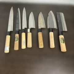 和包丁 7本まとめ 柳刃 出刃 薄刃 菜切 包丁 勝成ほか 和包丁 7本まとめ 柳刃 出刃 薄刃 菜切 包丁 勝成ほか - メルカリ